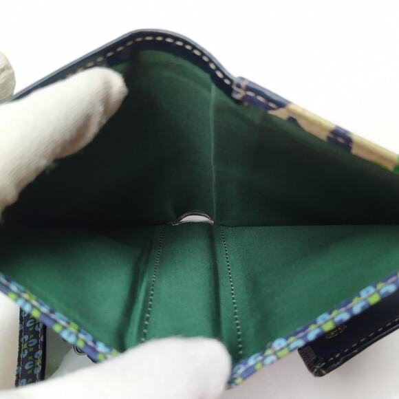 Fossil Multicolor Canvas Leather Trim Credit Card ID Window Bifold Wallet - Picture 12 of 16